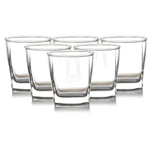 Feelopie Yera Drinkware Desire Series Short Tumbler - Transparent Water, Juice, Beer, Wine Glass Set (200ml, 6 Pieces, T7SQ)