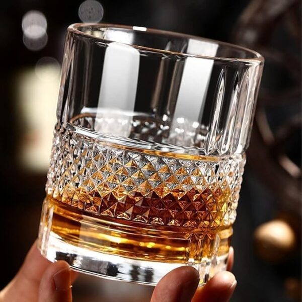 ZROY ENTERPRISE Premium Crystal Old Fashioned Whiskey Glasses, 300 ml, Set of 2, Transparent Tumblers, Perfect for Scotch, Bourbon, Wine, Cocktails, Gift for Whisky Lovers (2, Crystal)