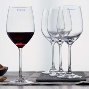 SYANKA Italian Premium Glass Wine Glass - Set of 2, Clear, 360ml