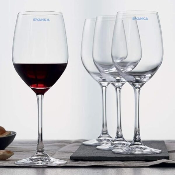 SYANKA Italian Premium Glass Wine Glass - Set of 2, Clear, 360ml