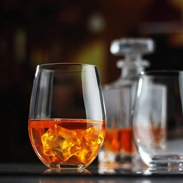 PrimeWorld 450ml Set o of 6 pcs Margarita Glasses,Clear Drinking Tumblers for Any Occasion Stemless Wine Glass Crystal Wine Cups for Red or White Wine,Large Water Juice Glass Stemless Wine Glass - Image 5