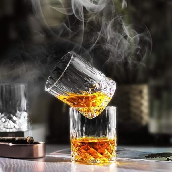 ANKUL Whiskey Glass, Set of 6, 300ML, Crystal Clear, Perfect for Scotch, Whisky, Bourbon, Liquor, Wine, Cocktail Drinks, Stylish Design (6, Dukati) - Image 2