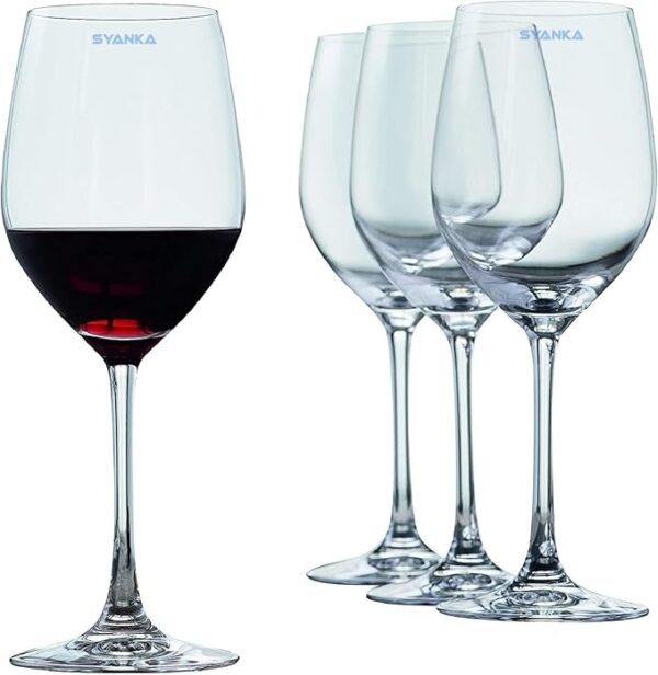 SYANKA Italian Premium Glass Wine Glass - Set of 2, Clear, 360ml - Image 4