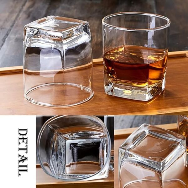 Feelopie Yera Drinkware Desire Series Short Tumbler - Transparent Water, Juice, Beer, Wine Glass Set (200ml, 6 Pieces, T7SQ) - Image 4